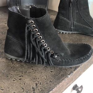 Minnetonka moccasins with fringe detail